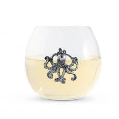 Vagabond House Sea And Shore Octopus Stemless Wine Glass