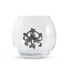 Vagabond House Sea And Shore Octopus Stemless Wine Glass 7 Vagabond House Sea And Shore Octopus Stemless Wine Glass