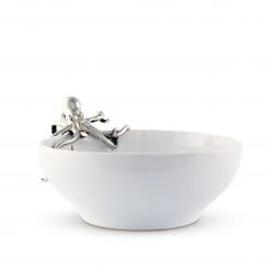 Vagabond House Sea And Shore Octopus Stoneware Bowl Large