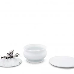 Vagabond House Octopus Stoneware Covered Bowl Sea And Shore