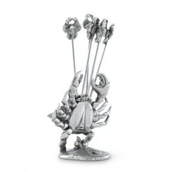 Vagabond House Sea And Shore Pewter Blue Crab Cheese Pick Set