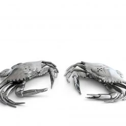 Vagabond House Pewter Blue Crabs Salt & Pepper Set Sea And Shore
