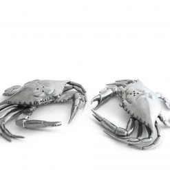 Vagabond House Pewter Blue Crabs Salt & Pepper Set Sea And Shore
