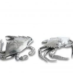 Vagabond House Pewter Blue Crabs Salt & Pepper Set Sea And Shore