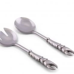 Vagabond House Sea And Shore Pewter Crab Claw Salad Serving Set