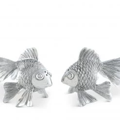 Vagabond House Pewter Goldfish Salt & Pepper Set Sea And Shore