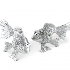 Vagabond House Pewter Goldfish Salt & Pepper Set Sea And Shore