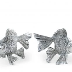 Vagabond House Pewter Goldfish Salt & Pepper Set Sea And Shore