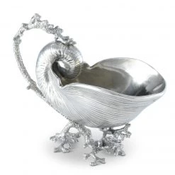 Vagabond House Sea And Shore Pewter Nautilus Gravy Boat
