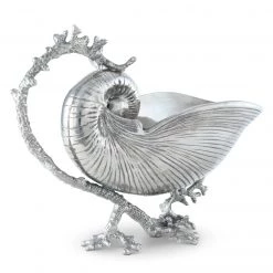 Vagabond House Sea And Shore Pewter Nautilus Gravy Boat