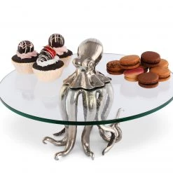 Vagabond House Pewter Octopus Dessert Stand - SM