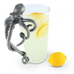 Vagabond House Pewter Octopus Handle Glass Pitcher