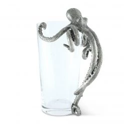 Vagabond House Pewter Octopus Handle Glass Pitcher