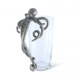 Vagabond House Pewter Octopus Handle Glass Pitcher