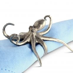 Vagabond House Pewter Octopus Napkin Ring Sea And Shore