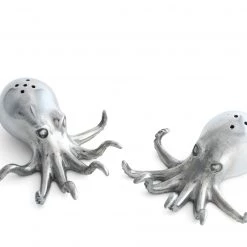 Vagabond House Pewter Octopus Salt & Pepper Set Sea And Shore