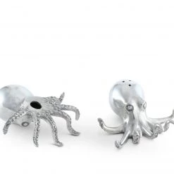 Vagabond House Pewter Octopus Salt & Pepper Set Sea And Shore