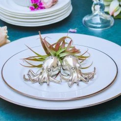 Vagabond House Pewter Octopus Salt & Pepper Set Sea And Shore