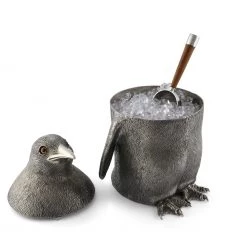 Vagabond House Pewter Penguin Ice Bucket Sea And Shore