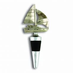 Vagabond House Sea And Shore Pewter Sail Boat Bottle Stopper