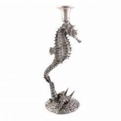 Vagabond House Pewter Seahorse Candlestick