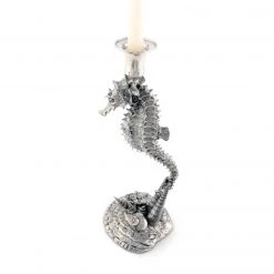Vagabond House Pewter Seahorse Candlestick