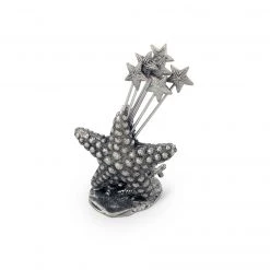 Vagabond House Pewter Star Fish Cheese Pick Set Sea And Shore