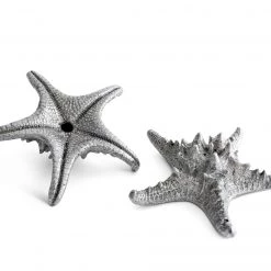 Vagabond House Pewter Star Fish Salt & Pepper Set Sea And Shore
