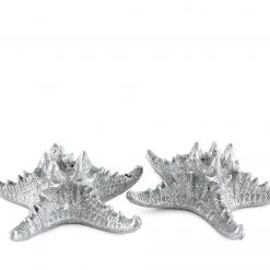 Vagabond House Pewter Star Fish Salt & Pepper Set Sea And Shore