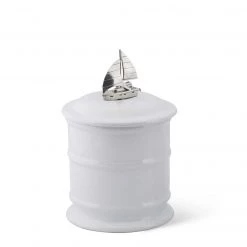 Vagabond House Sea And Shore Sail Boat Stoneware Canister