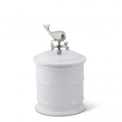 Vagabond House Sea And Shore Whale Weathervane Stoneware Canister