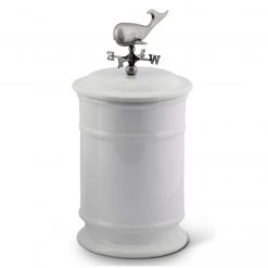 Vagabond House Sea And Shore Whale Weathervane Stoneware Canister