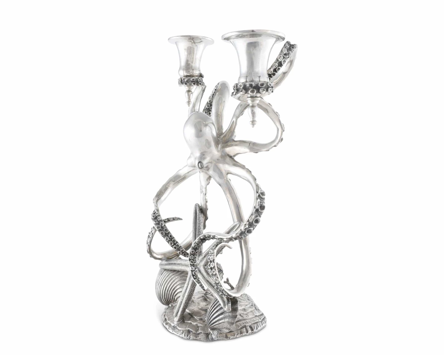 Vagabond House Sea And Shore Two Taper Pewter Octopus Candelabrum 1 Vagabond House Sea And Shore Two Taper Pewter Octopus Candelabrum