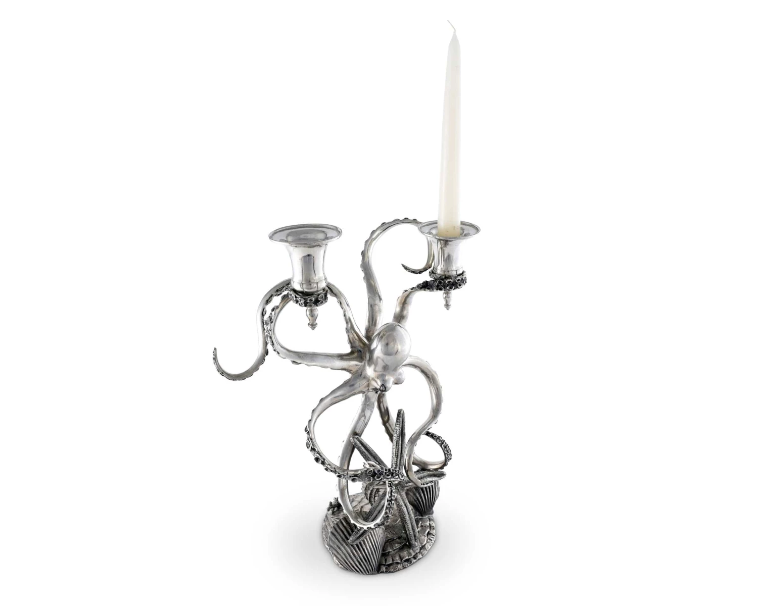 Vagabond House Sea And Shore Two Taper Pewter Octopus Candelabrum 4 Vagabond House Sea And Shore Two Taper Pewter Octopus Candelabrum