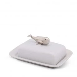 Vagabond House Whale Stoneware Butter Dish
