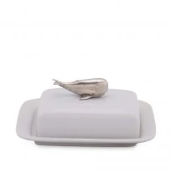 Vagabond House Whale Stoneware Butter Dish