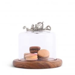 Vagabond House Octopus Glass Covered Cheese Wood Board Sea And Shore