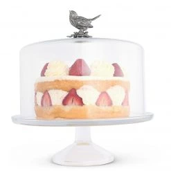 Vagabond House Song Bird Glass Covered Cake / Dessert Stand