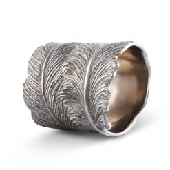 Vagabond House Pewter Feather Napkin Ring