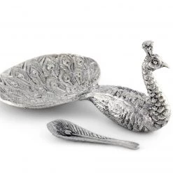 Vagabond House Pewter Peacock Salt Cellar