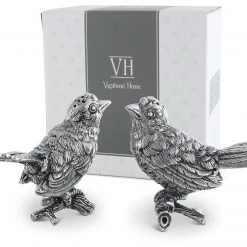 Vagabond House Pewter Song Birds Salt & Pepper Set