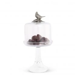 Vagabond House Song Bird Glass Covered Cake / Dessert Stand