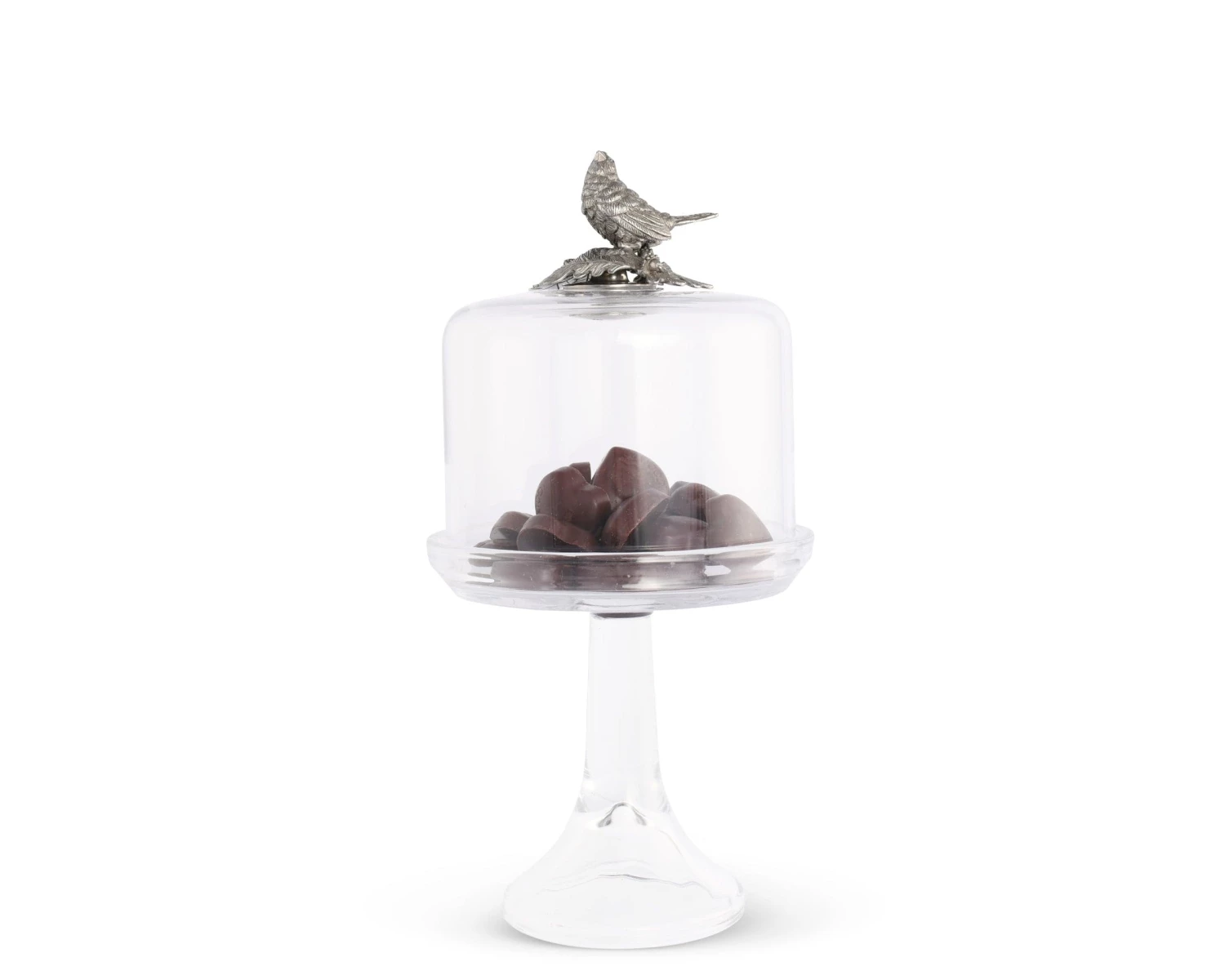 Vagabond House Song Bird Glass Covered Cake / Dessert Stand 2 Vagabond House Song Bird Glass Covered Cake / Dessert Stand