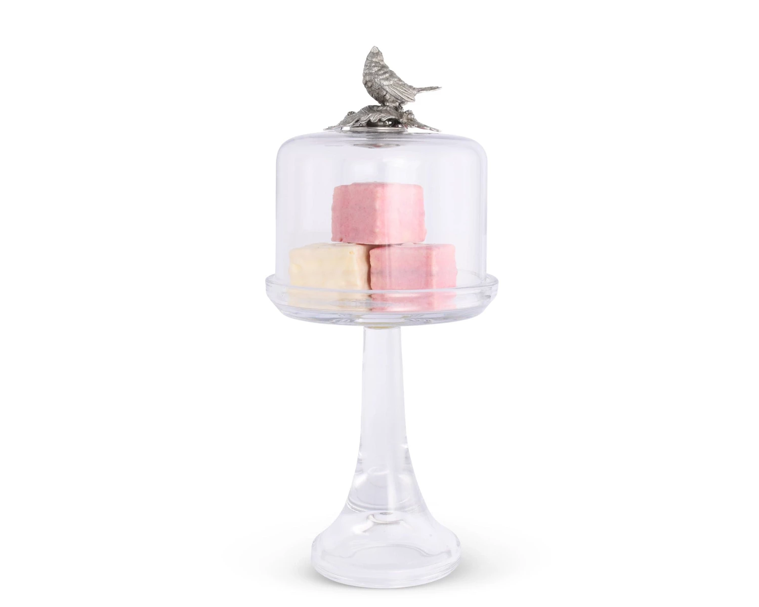 Vagabond House Song Bird Glass Covered Cake / Dessert Stand 3 Vagabond House Song Bird Glass Covered Cake / Dessert Stand