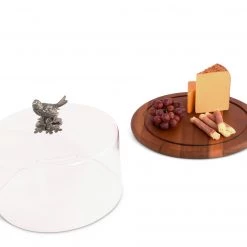Vagabond House Song Bird Glass Covered Cheese Wood Board