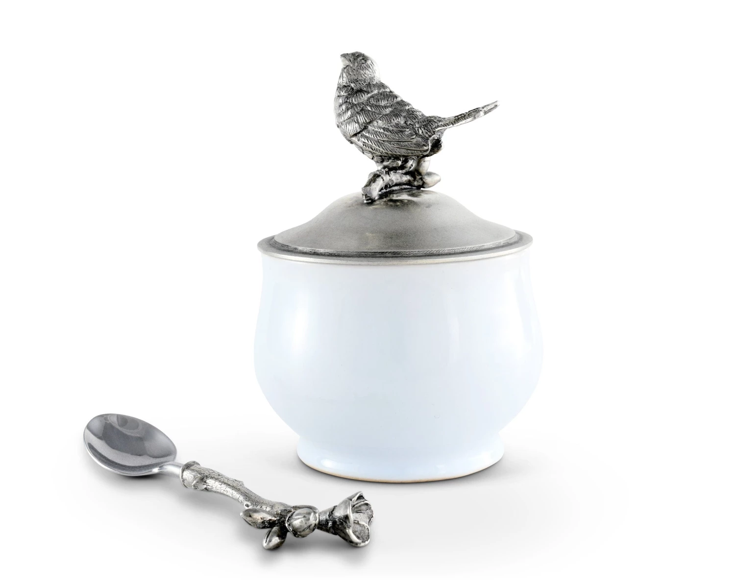 Vagabond House Song Bird Sugar Bowl And Spoon 1 Vagabond House Song Bird Sugar Bowl And Spoon
