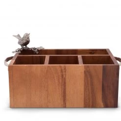 Vagabond House Song Bird Wood Flatware Caddy
