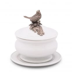 Vagabond House Songbird Porcelain Lidded Bowl Song Bird