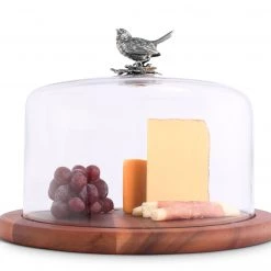 Vagabond House Song Bird Glass Covered Cheese Wood Board