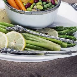 Vagabond House Pewter Asparagus Pattern Tongs
